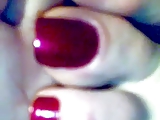 Long red toenails 1