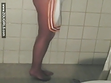 Teen cheerleader pantyhose shower 