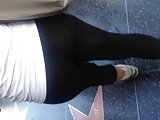 Sexy ass Latina in see thru black leggings 