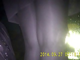 Shiny black pantyhose in night vision