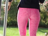MUST SEE! (Sheer Pink Tights Fit Ass Striped Thongs)