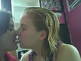 Amateur lesbian kissing in webcam