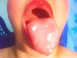 Drooling Wet Red Lips Lipstick Fetish