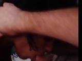 Sucking cum out of white guys dick