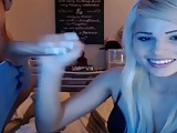 Beautiful blonde girl and blowjob