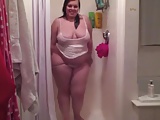 Sexy BBW Stripping in the shower - CassianoBR