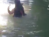 bangla girl rina bathing in pond