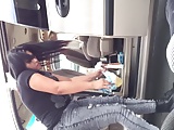 Thick Latina jeans carwash 1