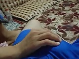 Turkish wife talking to phone & playing with his cock