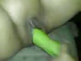 Muslim hijab slut fucked with cucumber