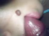 cum in my wifes mouth at night(homemade)