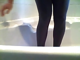 wet leggings and some dildo fun