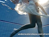 Andrea shows nice body underwater