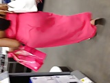 Fat black Milf ass in pink see thru dress