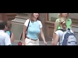 Street Bouncing Boobs with NO Bra!!!