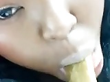 Chick Puts A Pickle In Her Mouth 2