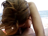 amateur wife blow on the beach