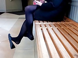 Candid Business Lady Crazy Shoeplay Feet in Nylons