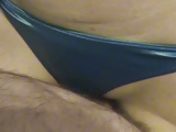 Blue satin panty finger and fuck