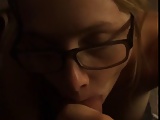 Hot Nerdy Blonde Chick Sucks And Swallows Load