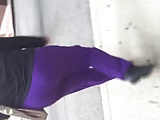 Big booty black gilf in purple pants 