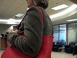 Feet of Hot Blonde MILF at The Bank