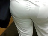 Candid booty in white scrubs 