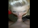 sexy blonde blowjob toilet