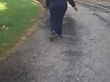 Ugly big booty GILF on the track 3