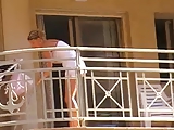 Women cleaning balcony no panties upskirt 1