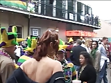 Chicks at Mardi Gras flash boobs and butts