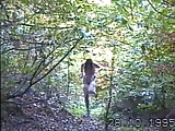 angela flashing in the woods