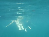 Two girls under the water