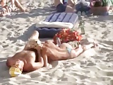 Blowjob on a public beach