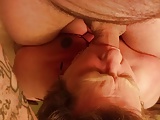 old bitch chokes on cock