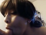 Cum in mouth after sucking his balls, cock & giving titjob