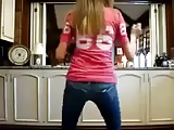 petite teen shaking booty in jeans