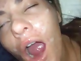 Fucking a slut and cumming on her face