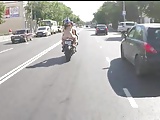 Bike whore giving boners to drivers