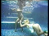 Karen White underwater pantyhose stripped off
