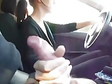 21yr old Crystal giving a handjob while driving