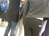 Candid : sexy ass in black tight jeans