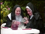Horny priest spying on two nuns