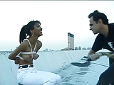 Hot looking big tit asian bound outdoors getting her tits squeezed and teased