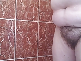 my hairy bbw taking a shower.