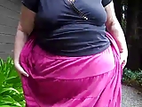 Mature BBW filming herself Outdoor