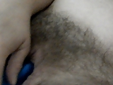 Girlfriend Using Toy on Hairy Pussy 2