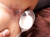 Japanese girl farts anal creampie on a spoon and eats it