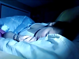 Sexy Brunette Masturbating On Bed  In The Dark