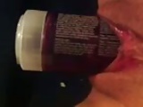 lube bottle in ex gf pussy